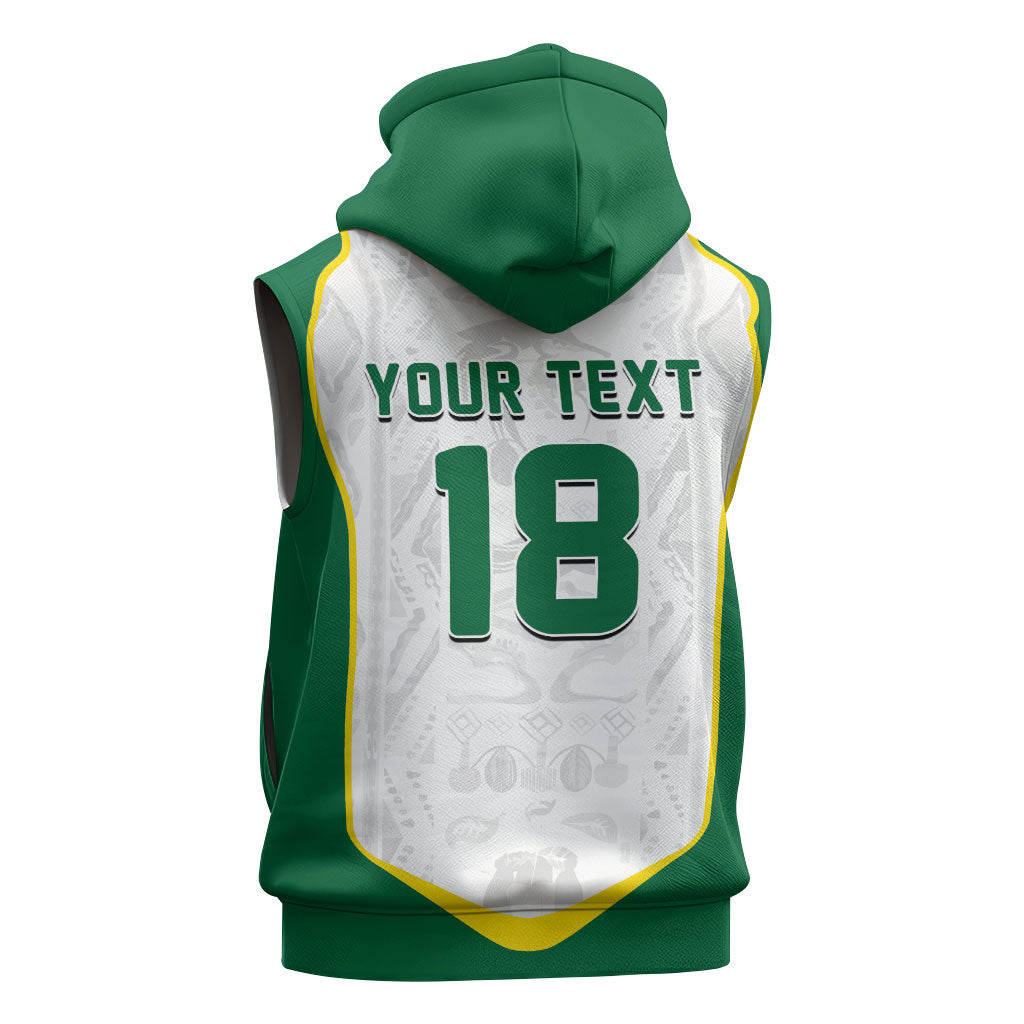 Custom Senegal Football 2026 Sleeveless Zip Hoodie Proud Lions of Teranga Spirit