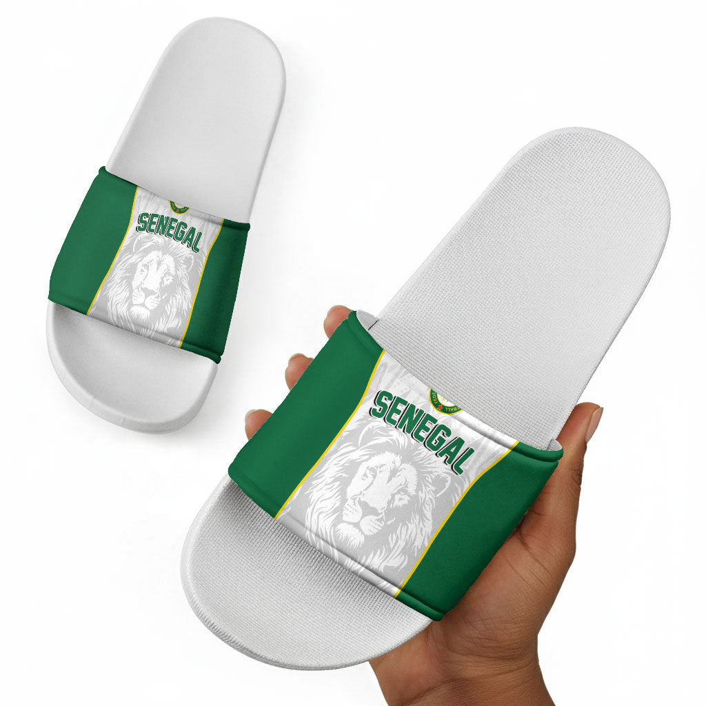 Senegal Football 2026 Slide Sandals Proud Lions of Teranga Spirit