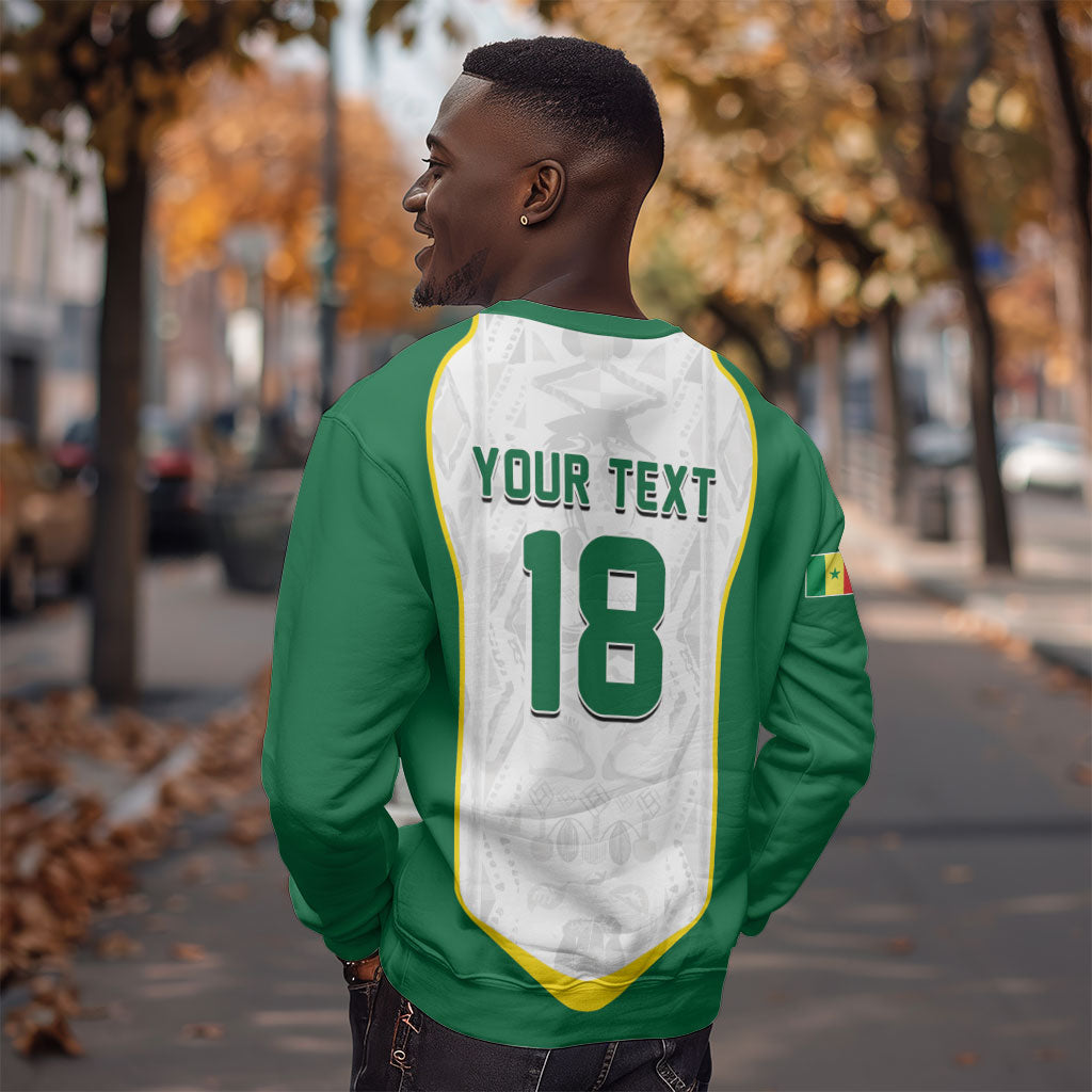Custom Senegal Football 2026 Sweatshirt Proud Lions of Teranga Spirit