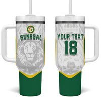 Custom Senegal Football 2026 Tumbler With Handle Proud Lions of Teranga Spirit