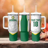 Custom Senegal Football 2026 Tumbler With Handle Proud Lions of Teranga Spirit