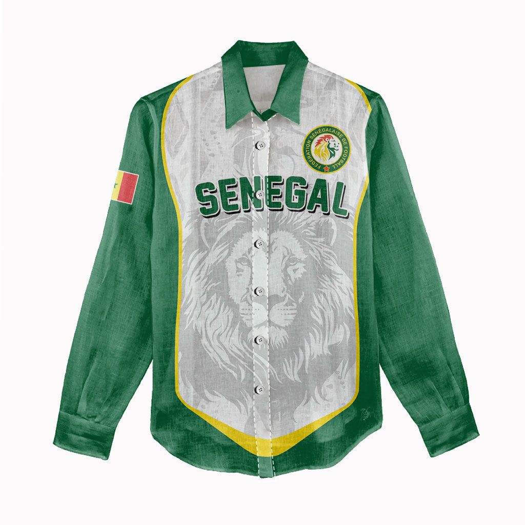 Custom Senegal Football 2026 Women Casual Shirt Proud Lions of Teranga Spirit