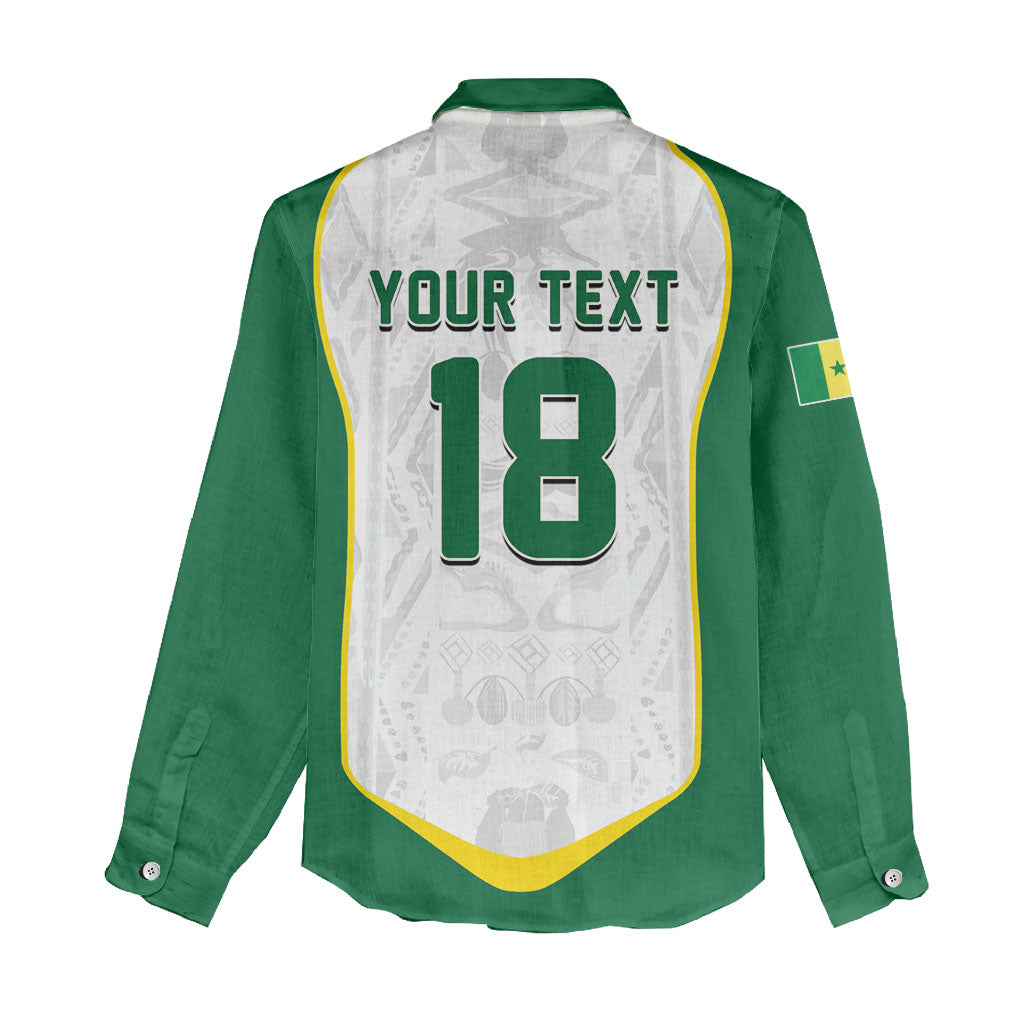 Custom Senegal Football 2026 Women Casual Shirt Proud Lions of Teranga Spirit