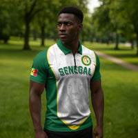 Custom Senegal Football 2026 Zipper Polo Shirt Proud Lions of Teranga Spirit