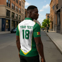 Custom Senegal Football 2026 Zipper Polo Shirt Proud Lions of Teranga Spirit