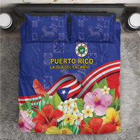 Puerto Rico Coat Of Arm Bedding Set With Thespesia Grandiflora Flowers - Wonder Print Shop