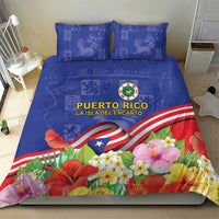 Puerto Rico Coat Of Arm Bedding Set With Thespesia Grandiflora Flowers - Wonder Print Shop