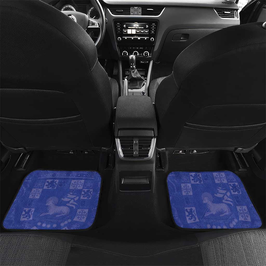 Puerto Rico Coat Of Arm Car Mats With Thespesia Grandiflora Flowers - Wonder Print Shop