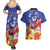 Puerto Rico Coat Of Arm Couples Matching Summer Maxi Dress and Hawaiian Shirt With Thespesia Grandiflora Flowers - Wonder Print Shop