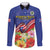 Puerto Rico Coat Of Arm Family Matching Long Sleeve Bodycon Dress and Hawaiian Shirt With Thespesia Grandiflora Flowers - Wonder Print Shop