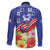 Puerto Rico Coat Of Arm Family Matching Long Sleeve Bodycon Dress and Hawaiian Shirt With Thespesia Grandiflora Flowers - Wonder Print Shop