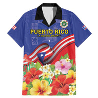 Puerto Rico Coat Of Arm Family Matching Mermaid Dress and Hawaiian Shirt With Thespesia Grandiflora Flowers - Wonder Print Shop