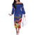 Puerto Rico Coat Of Arm Family Matching Off The Shoulder Long Sleeve Dress and Hawaiian Shirt With Thespesia Grandiflora Flowers - Wonder Print Shop