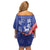Puerto Rico Coat Of Arm Family Matching Off Shoulder Short Dress and Hawaiian Shirt With Thespesia Grandiflora Flowers - Wonder Print Shop