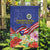 Puerto Rico Coat Of Arm Garden Flag With Thespesia Grandiflora Flowers - Wonder Print Shop