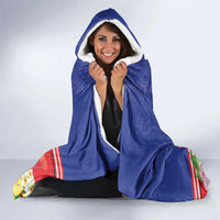 Puerto Rico Coat Of Arm Hooded Blanket With Thespesia Grandiflora Flowers