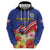 Puerto Rico Coat Of Arm Hoodie With Thespesia Grandiflora Flowers - Wonder Print Shop
