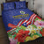 Puerto Rico Coat Of Arm Quilt Bed Set With Thespesia Grandiflora Flowers - Wonder Print Shop