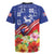 Puerto Rico Coat Of Arm Rugby Jersey With Thespesia Grandiflora Flowers - Wonder Print Shop