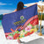 Puerto Rico Coat Of Arm Sarong With Thespesia Grandiflora Flowers - Wonder Print Shop
