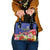 Puerto Rico Coat Of Arm Shoulder Handbag With Thespesia Grandiflora Flowers
