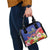 Puerto Rico Coat Of Arm Shoulder Handbag With Thespesia Grandiflora Flowers