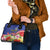 Puerto Rico Coat Of Arm Shoulder Handbag With Thespesia Grandiflora Flowers