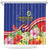 Puerto Rico Coat Of Arm Shower Curtain With Thespesia Grandiflora Flowers