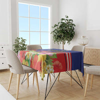 Puerto Rico Coat Of Arm Tablecloth With Thespesia Grandiflora Flowers - Wonder Print Shop