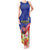 Puerto Rico Coat Of Arm Tank Maxi Dress With Thespesia Grandiflora Flowers - Wonder Print Shop