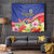Puerto Rico Coat Of Arm Tapestry With Thespesia Grandiflora Flowers - Wonder Print Shop