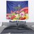 Puerto Rico Coat Of Arm Tapestry With Thespesia Grandiflora Flowers - Wonder Print Shop