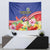 Puerto Rico Coat Of Arm Tapestry With Thespesia Grandiflora Flowers - Wonder Print Shop