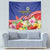 Puerto Rico Coat Of Arm Tapestry With Thespesia Grandiflora Flowers - Wonder Print Shop