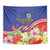 Puerto Rico Coat Of Arm Tapestry With Thespesia Grandiflora Flowers - Wonder Print Shop
