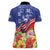 Puerto Rico Coat Of Arm Women Polo Shirt With Thespesia Grandiflora Flowers - Wonder Print Shop