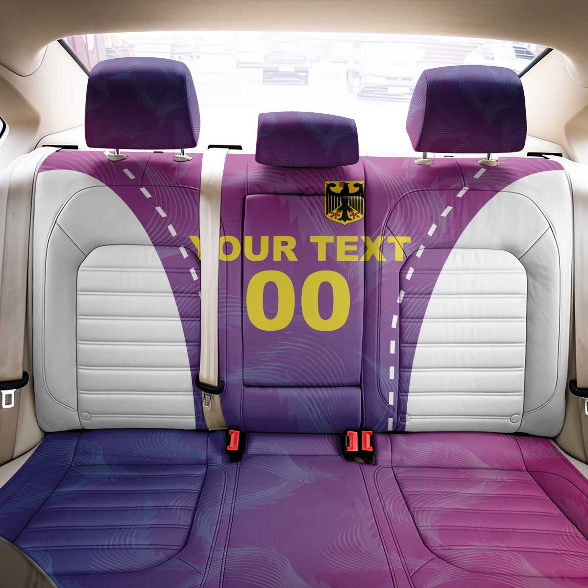 Custom Germany Football Back Car Seat Cover Pink Version - Wonder Print Shop