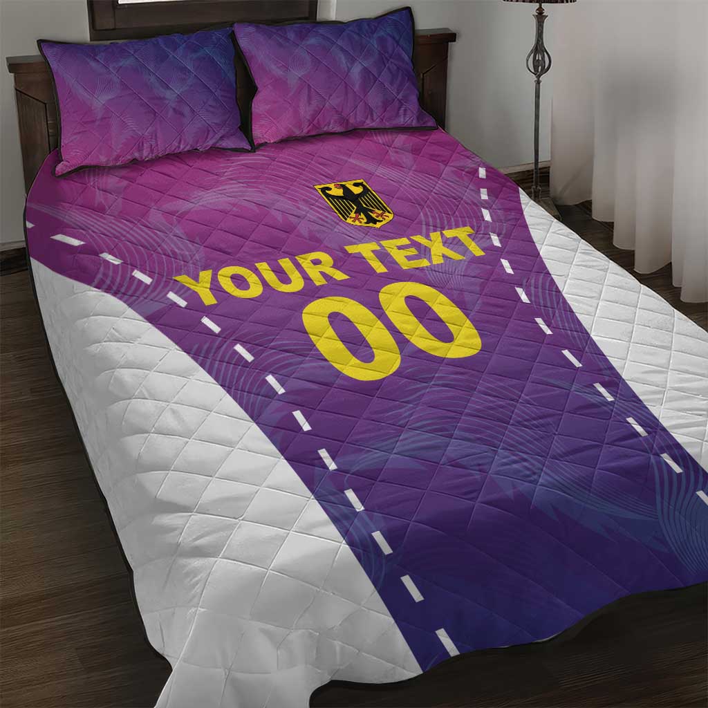 Custom Germany Football Quilt Bed Set Pink Version - Wonder Print Shop