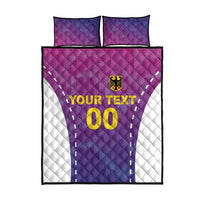 Custom Germany Football Quilt Bed Set Pink Version - Wonder Print Shop