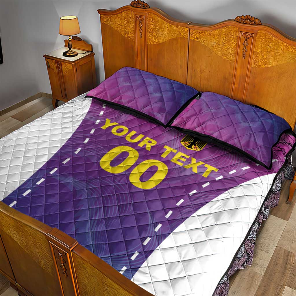 Custom Germany Football Quilt Bed Set Pink Version - Wonder Print Shop