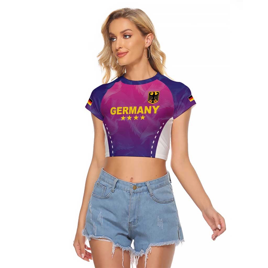 Custom Germany Football Raglan Cropped T Shirt Pink Version - Wonder Print Shop