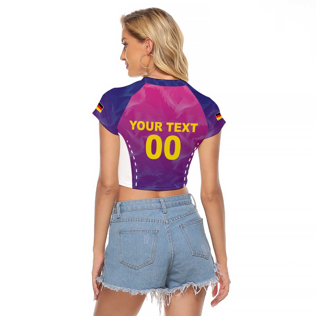 Custom Germany Football Raglan Cropped T Shirt Pink Version - Wonder Print Shop