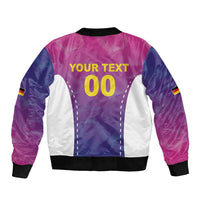Custom Germany Football Sleeve Zip Bomber Jacket Pink Version - Wonder Print Shop