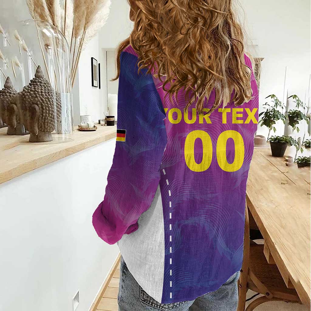 Custom Germany Football Women Casual Shirt Pink Version - Wonder Print Shop