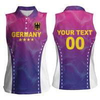 Custom Germany Football Women Sleeveless Polo Shirt Pink Version - Wonder Print Shop