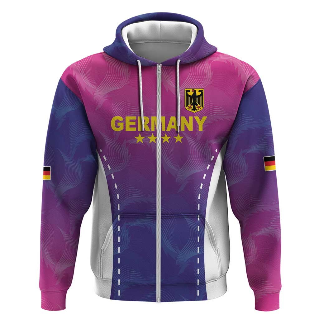Custom Germany Football Zip Hoodie Pink Version - Wonder Print Shop