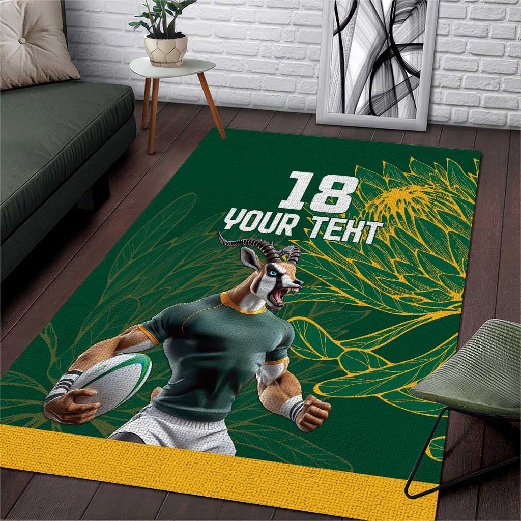 Custom Rugby South Africa Area Rug Springboks Mascot - Wonder Print Shop