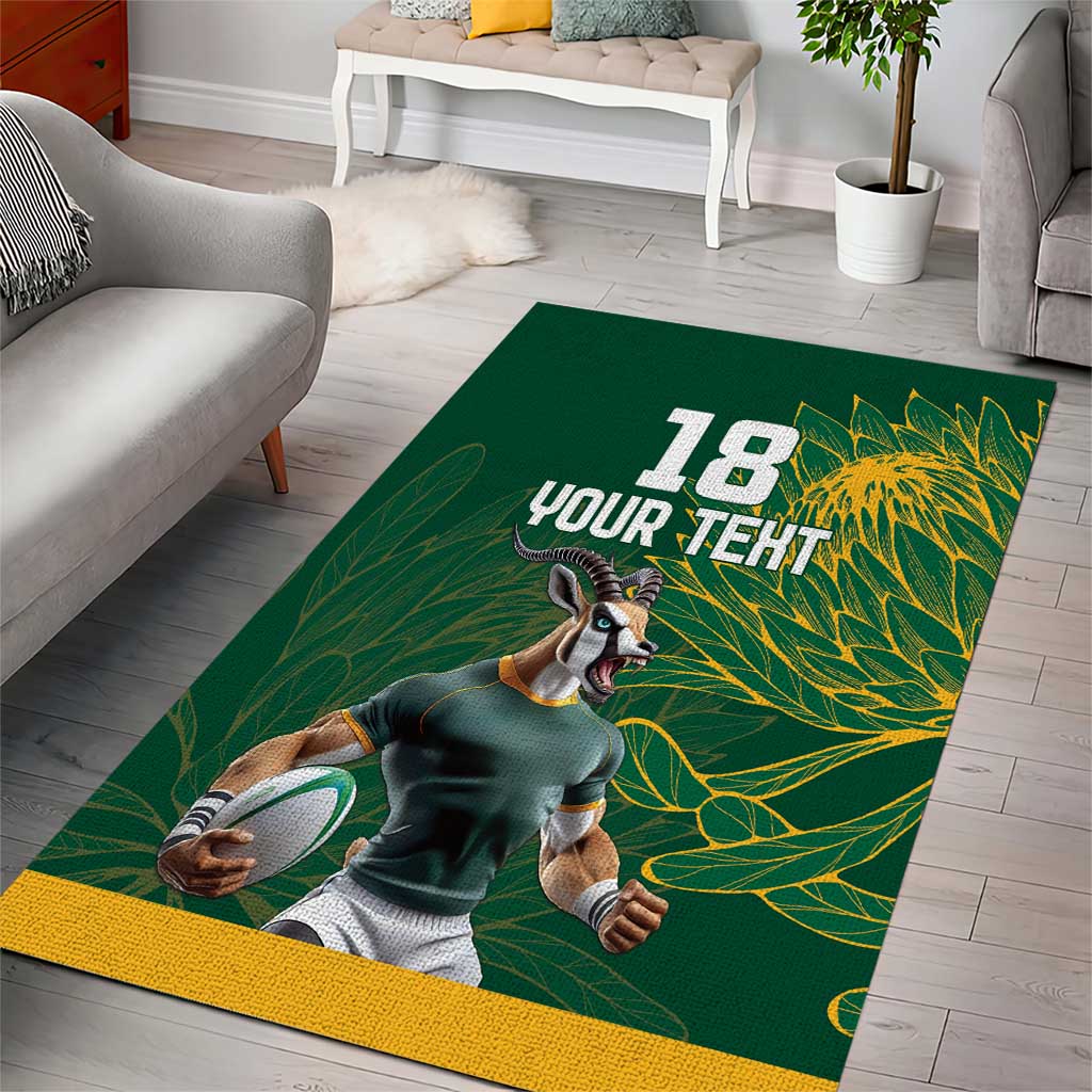 Custom Rugby South Africa Area Rug Springboks Mascot - Wonder Print Shop