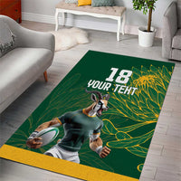 Custom Rugby South Africa Area Rug Springboks Mascot - Wonder Print Shop