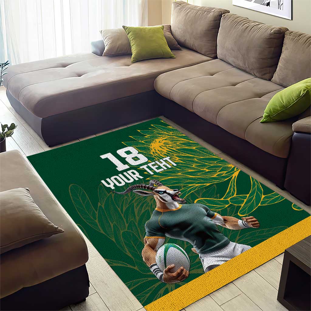 Custom Rugby South Africa Area Rug Springboks Mascot - Wonder Print Shop